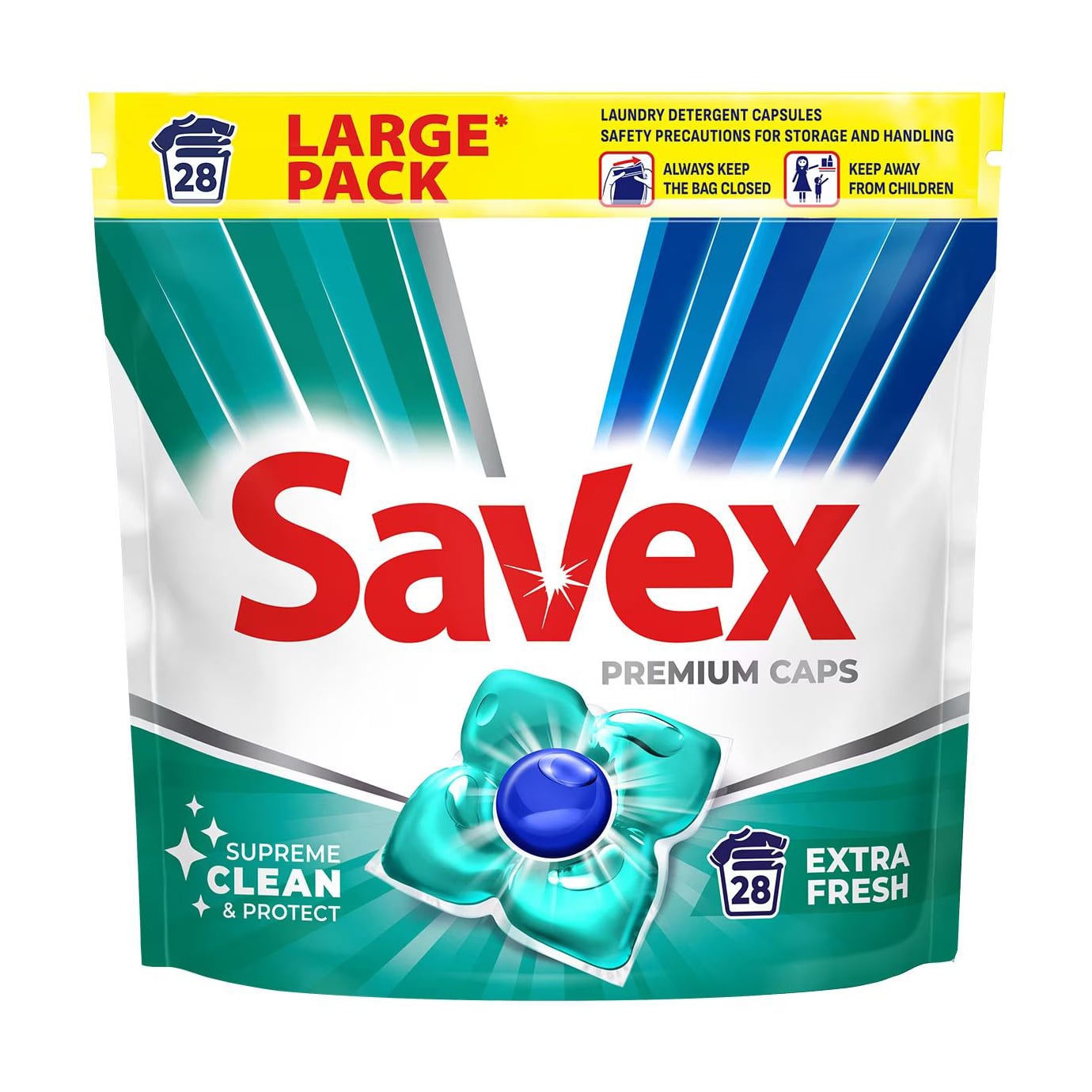 Капсули для прання Savex Super Caps Extra Fresh, 28 циклів прання, 28 шт